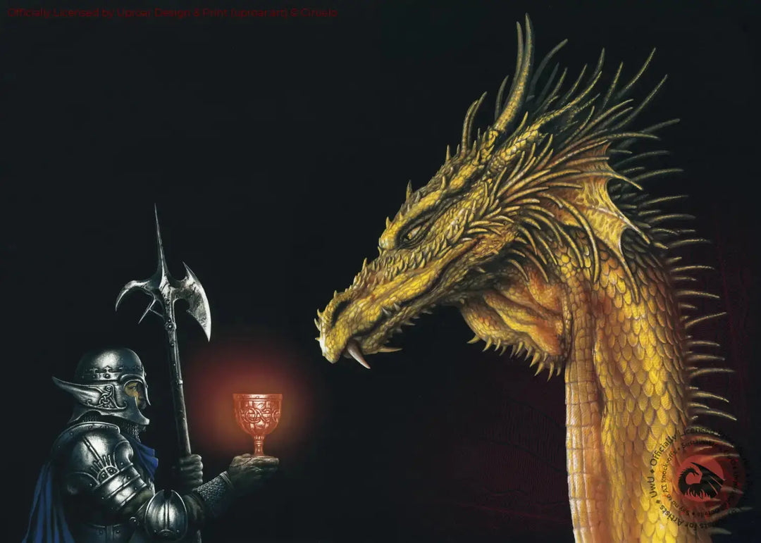Chalice Oro With Golden Dragon Ciruelo