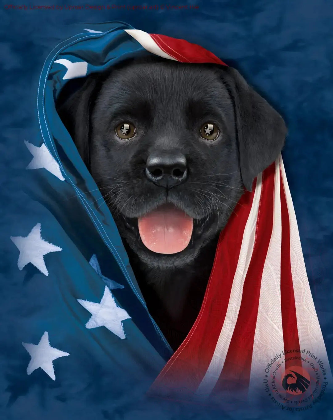 Chocolate Lab in Flag Vincent Hie