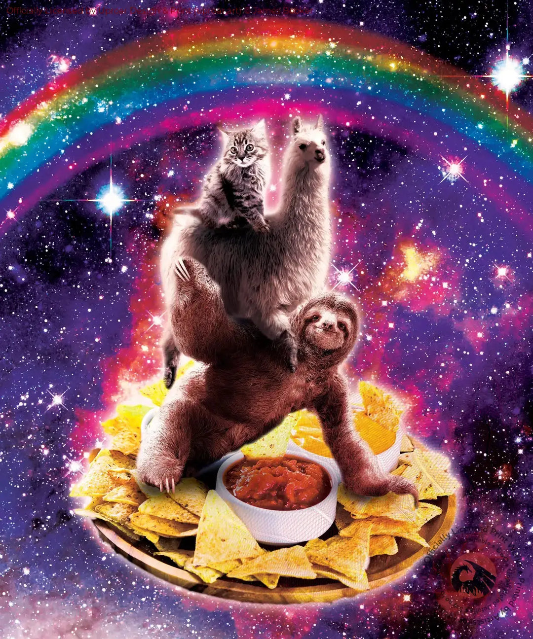 Space Cat Llama Sloth Riding Nachos James Booker