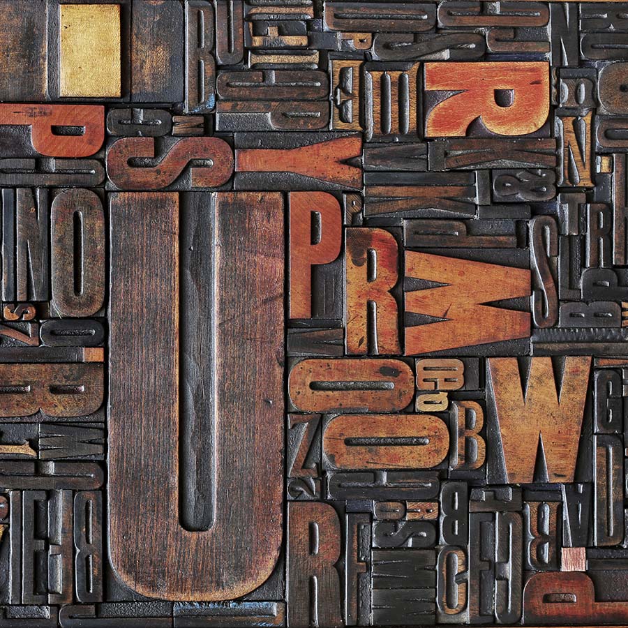 vintage letter press wood block