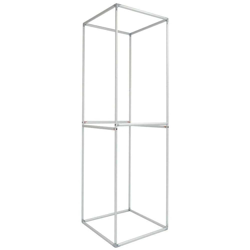 Metal display stand on a white background