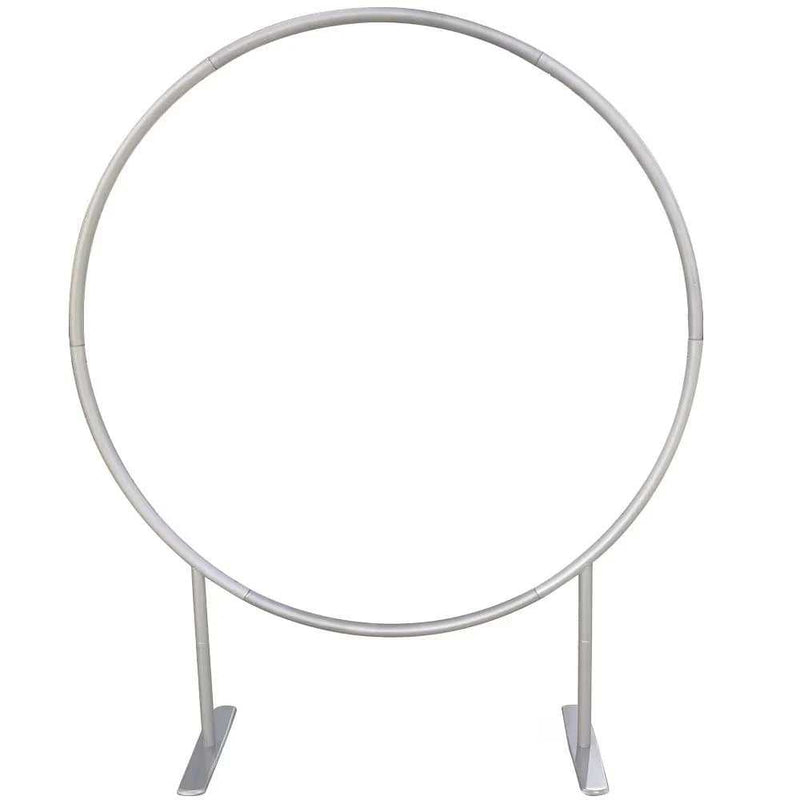 Round metal stand on a white background