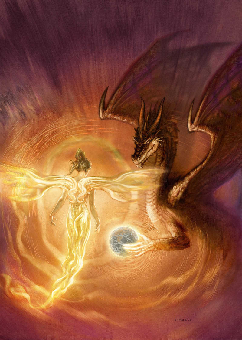 Fantasy dragon artwork print for home decor