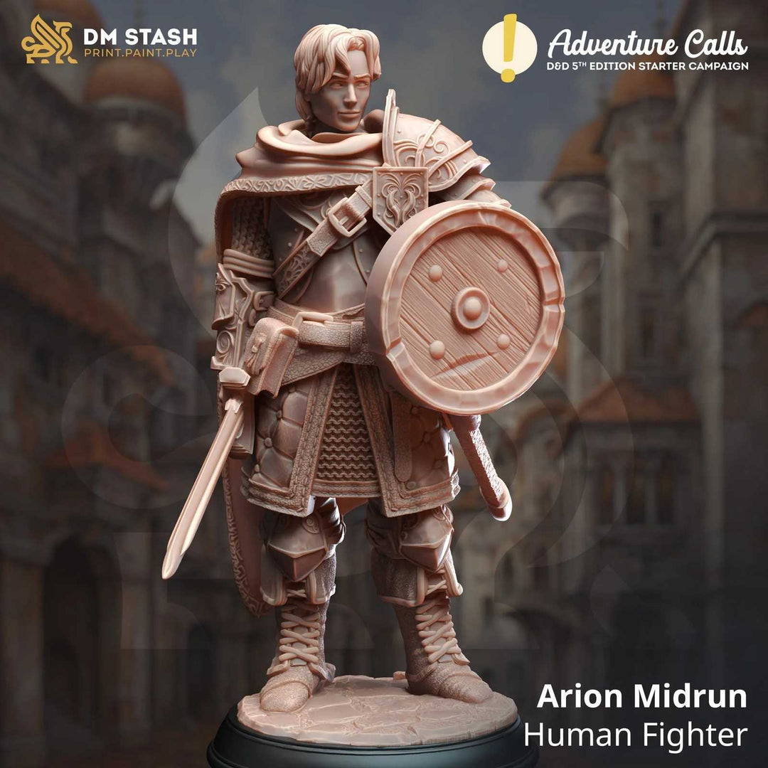 Arion Midrun human fighter scale model for tabletop gaming