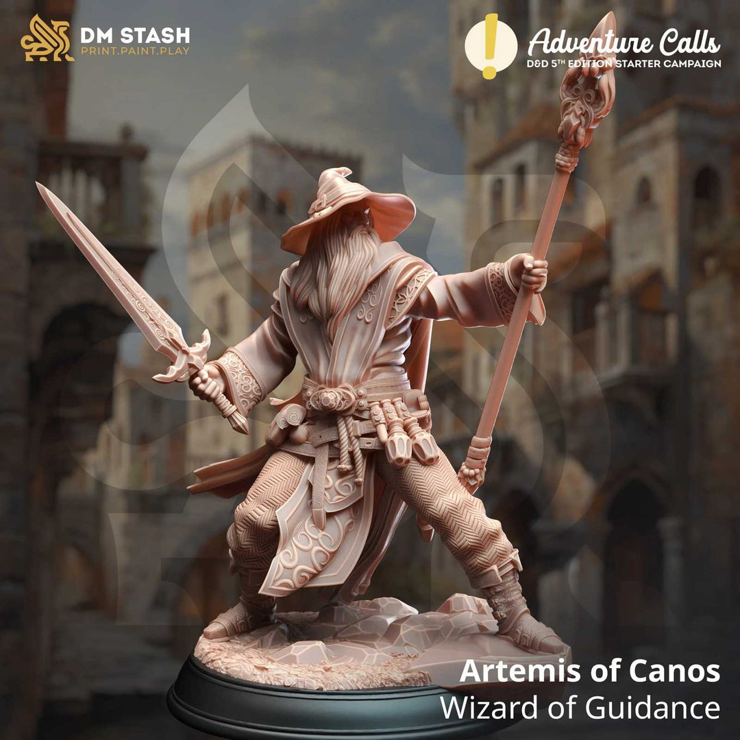 Artemis of Canos wizard scale model for D&D tabletop gaming