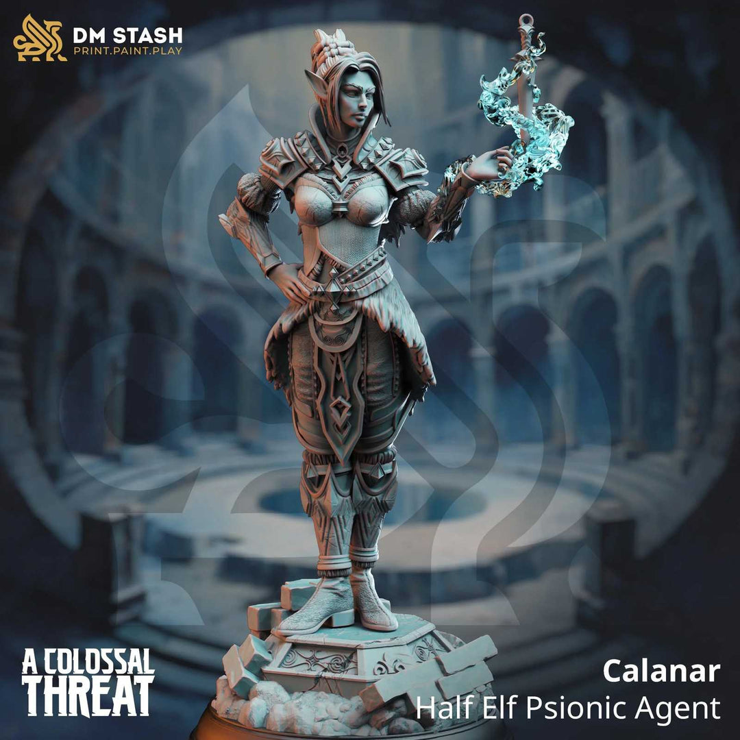 Half Elf Psionic Agent scale model for fantasy tabletop gaming