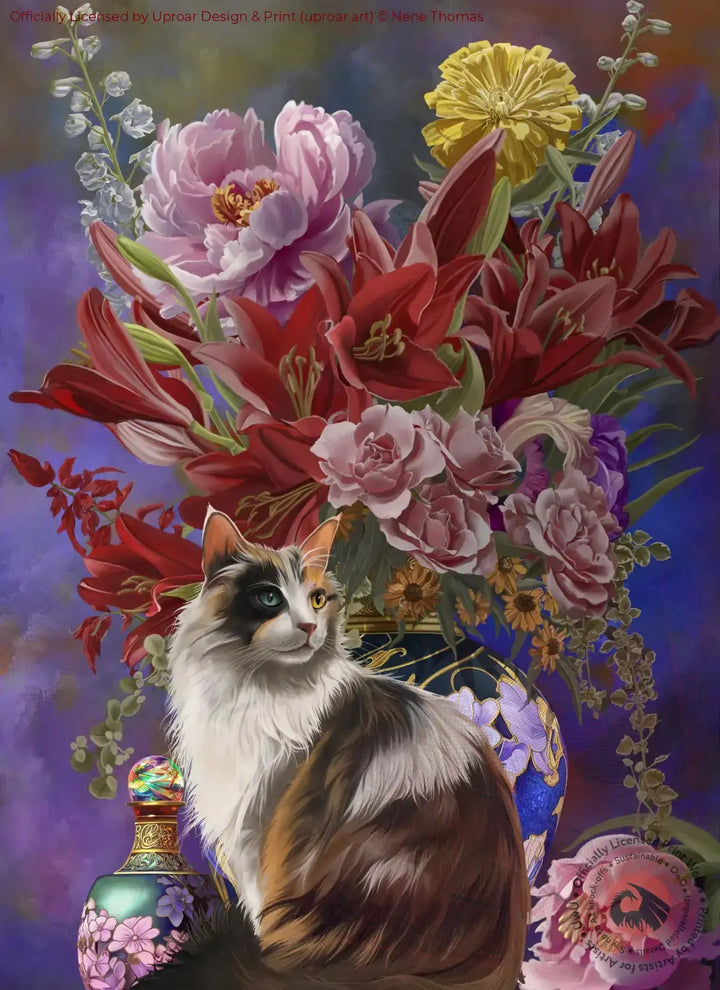 Cats and Flowers Four Chinoiserie Nene Thomas