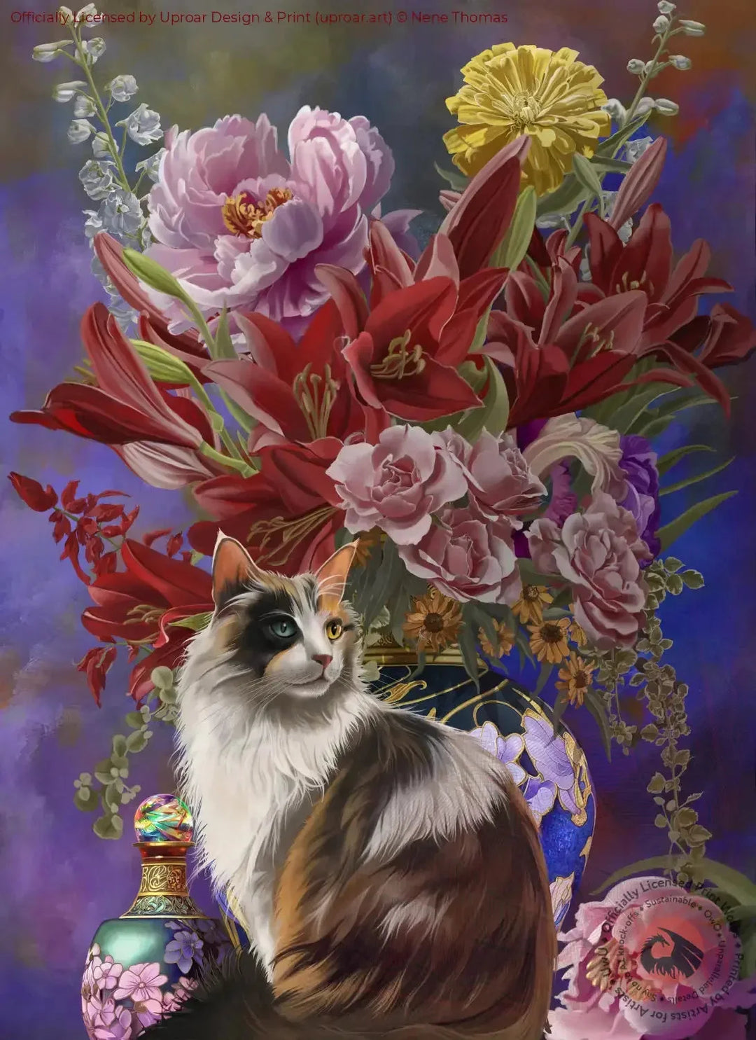Cats and Flowers Four Chinoiserie (Con) - Uproar Design & Print
