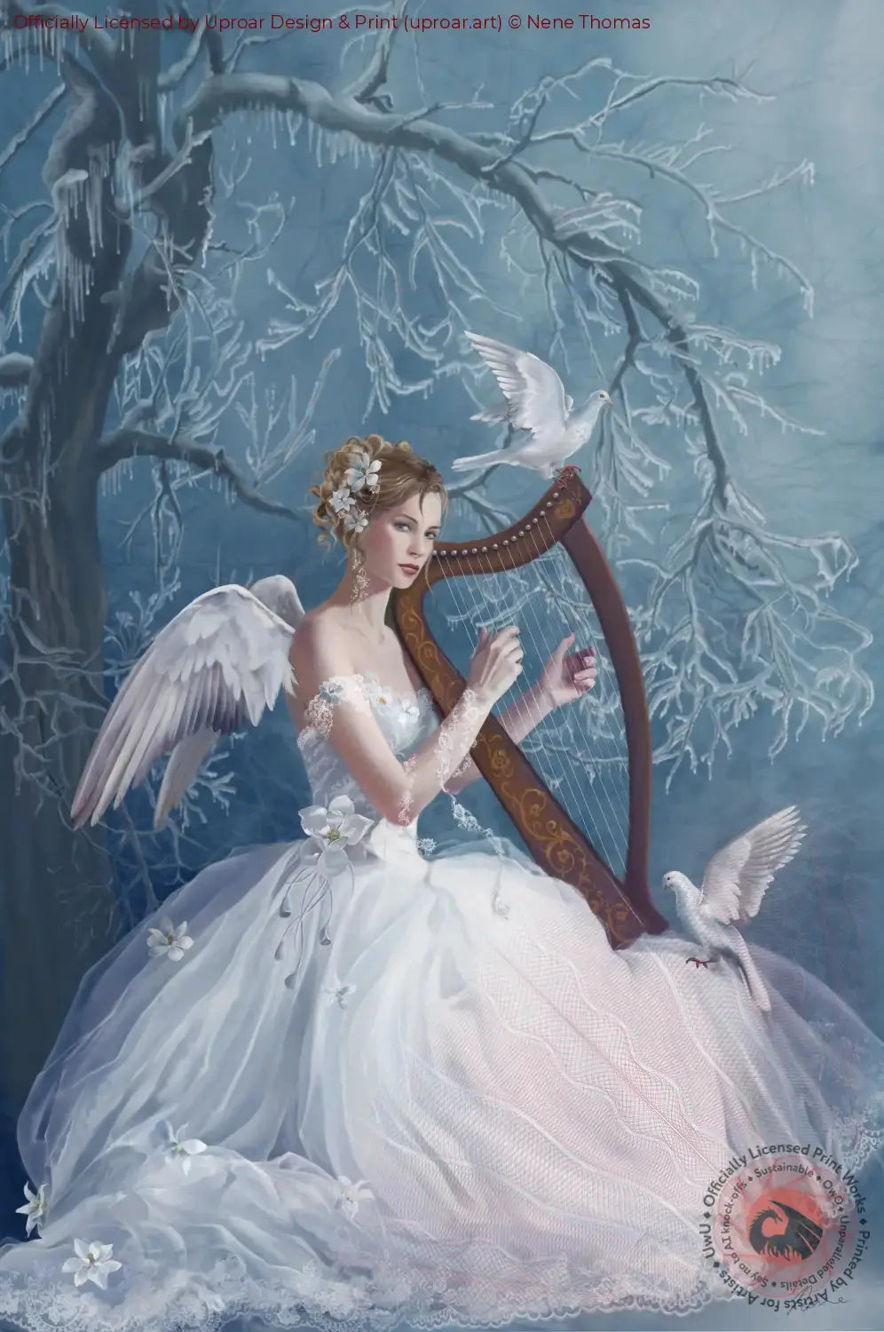 Chorus Agne With Harp & Dove Posters Prints Visual Artwork