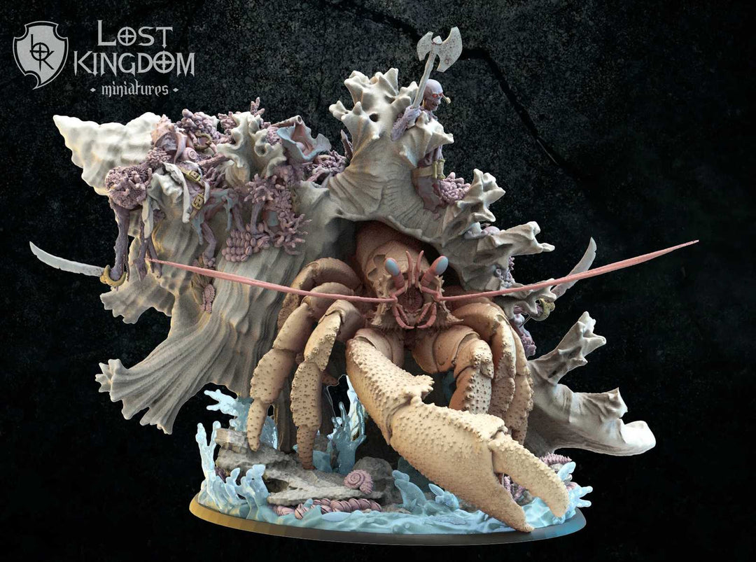 Corpsed Hermit Crab scale model with detailed coral and skeleton elements