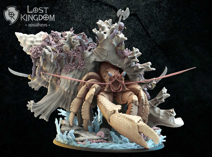 Corpsed Hermit Crab scale model with detailed coral and skeleton elements