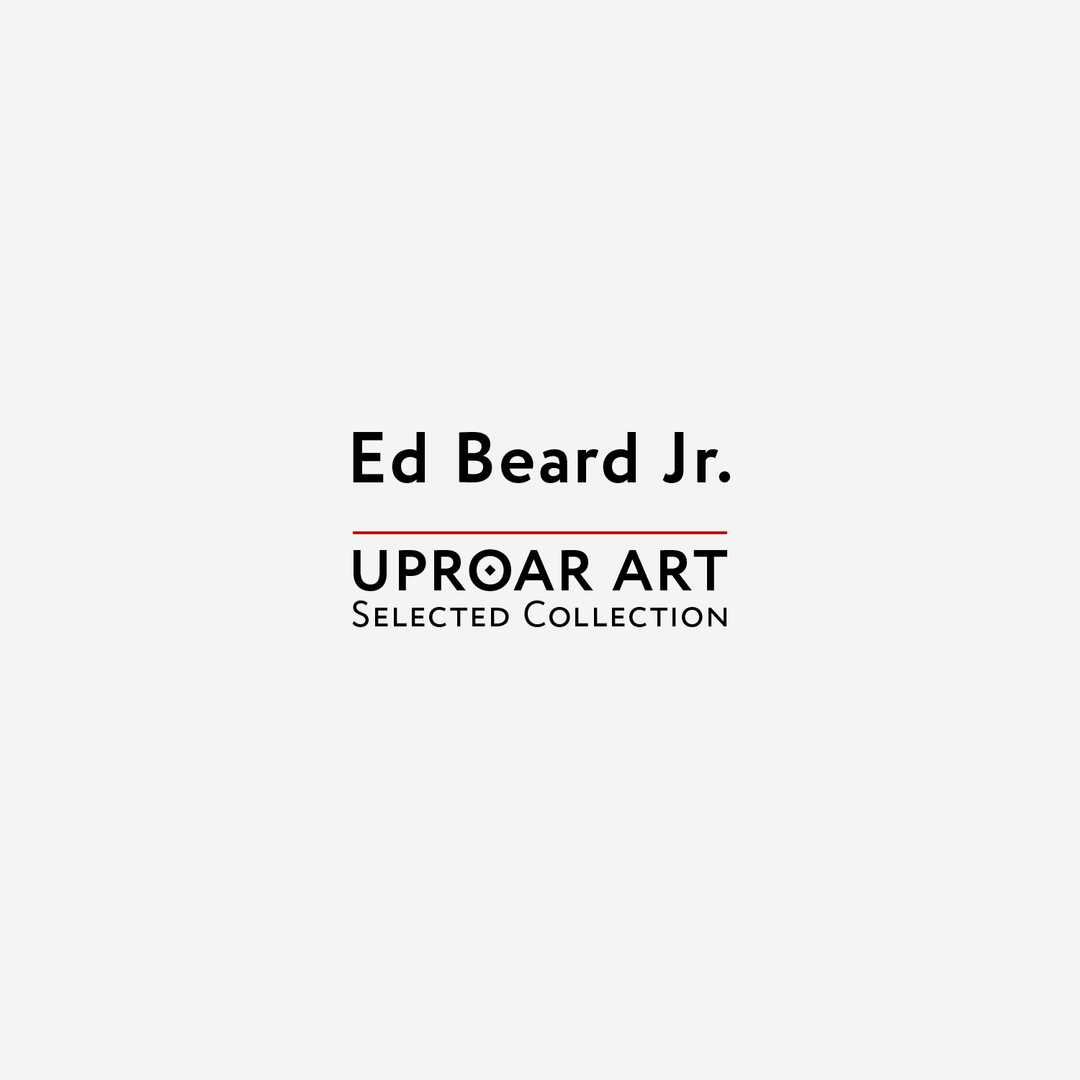 Cover of Ed Beard Jr fantasy art prints collection featuring bold black text, red underline, and minimalist design for posters and artwork