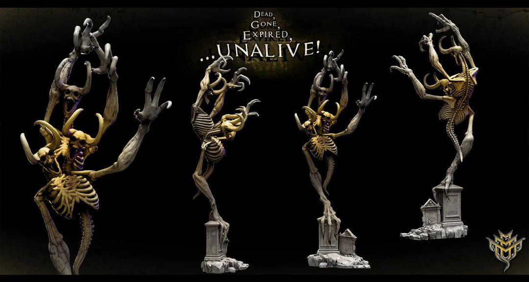 Undead skeletal statues