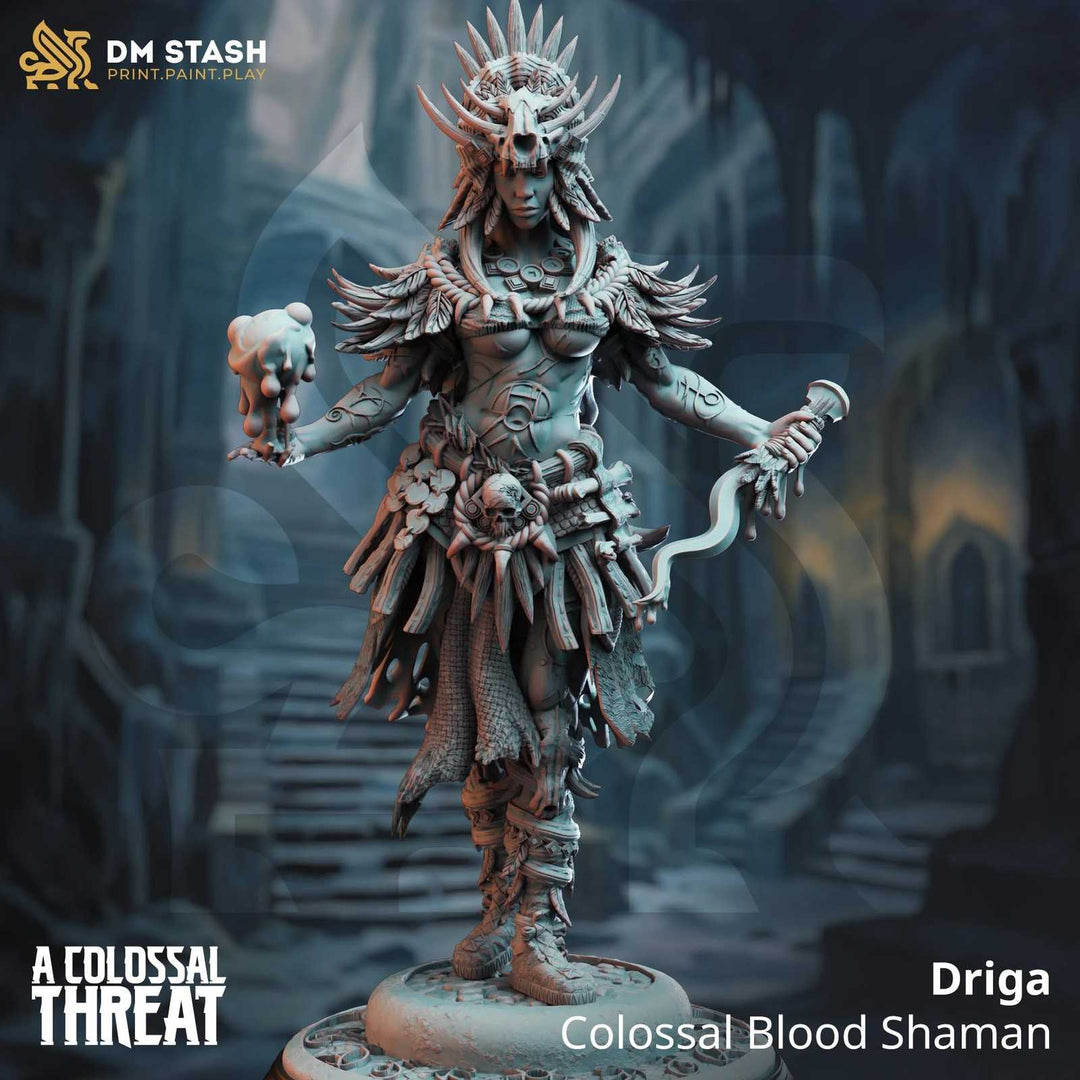 Colossal Blood Shaman fantasy scale model for tabletop gaming