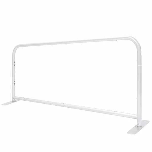 White metal barrier on a white background