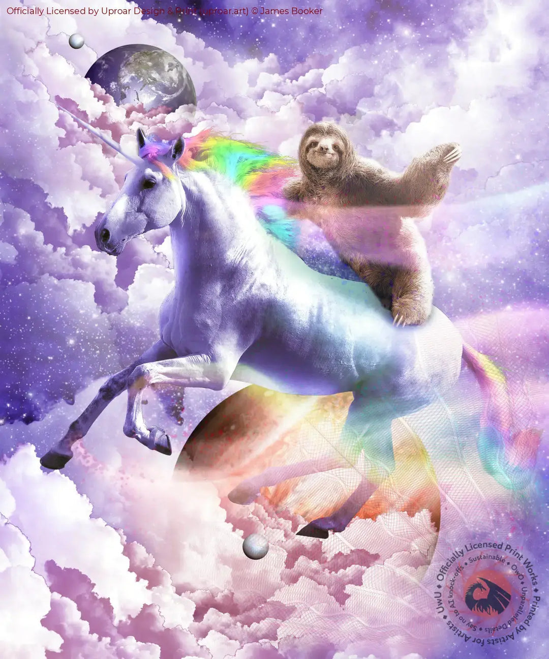 Epic Space Sloth Riding On Unicorn Posters Prints & Visual Artwork