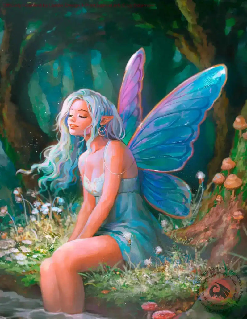 Fairy Lights by Ivy Dolamore art print with fairy fairy tale illustration