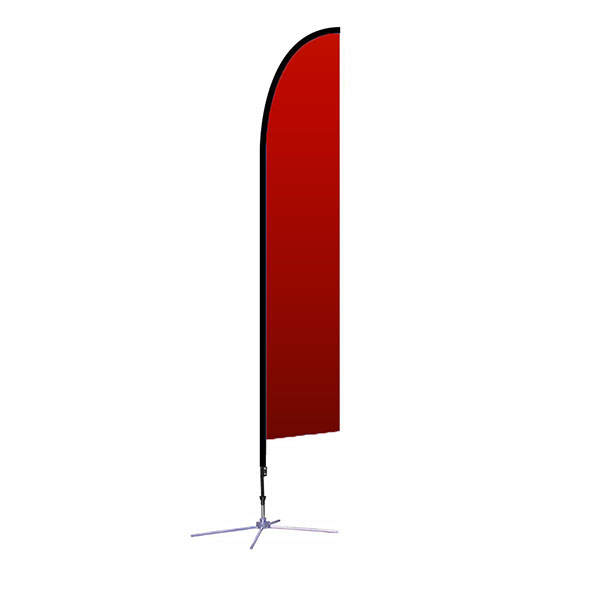 Red feather flag on a white background