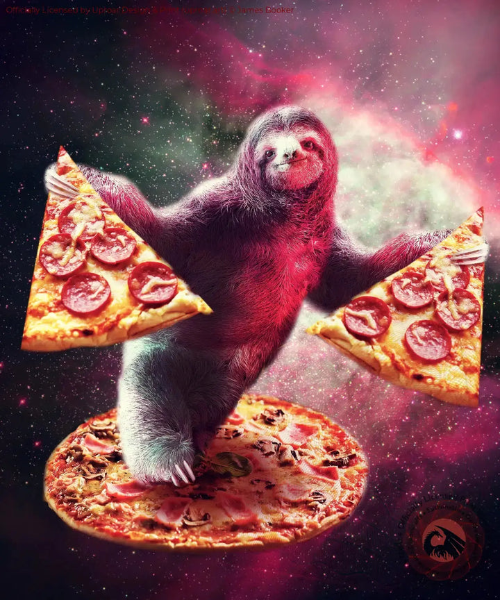 Funny Space Sloth With Pizza James Booker
