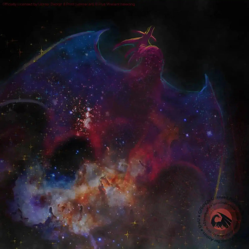Galaxy Dragon cosmic art print for home decor