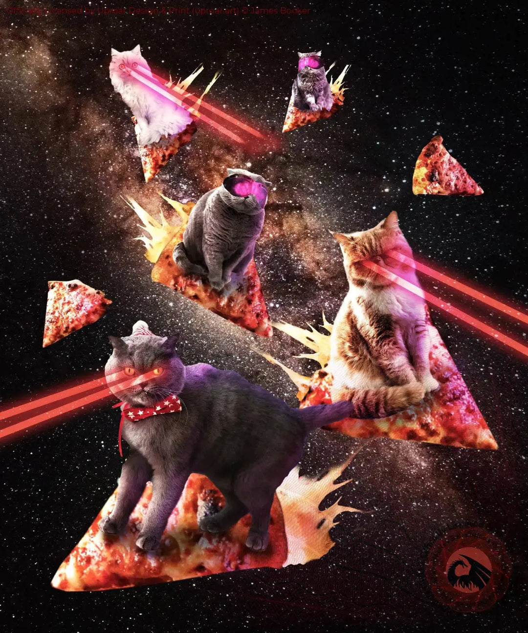 Galaxy Laser Cat - Space Pizza Cats with Lazer Eyes James Booker