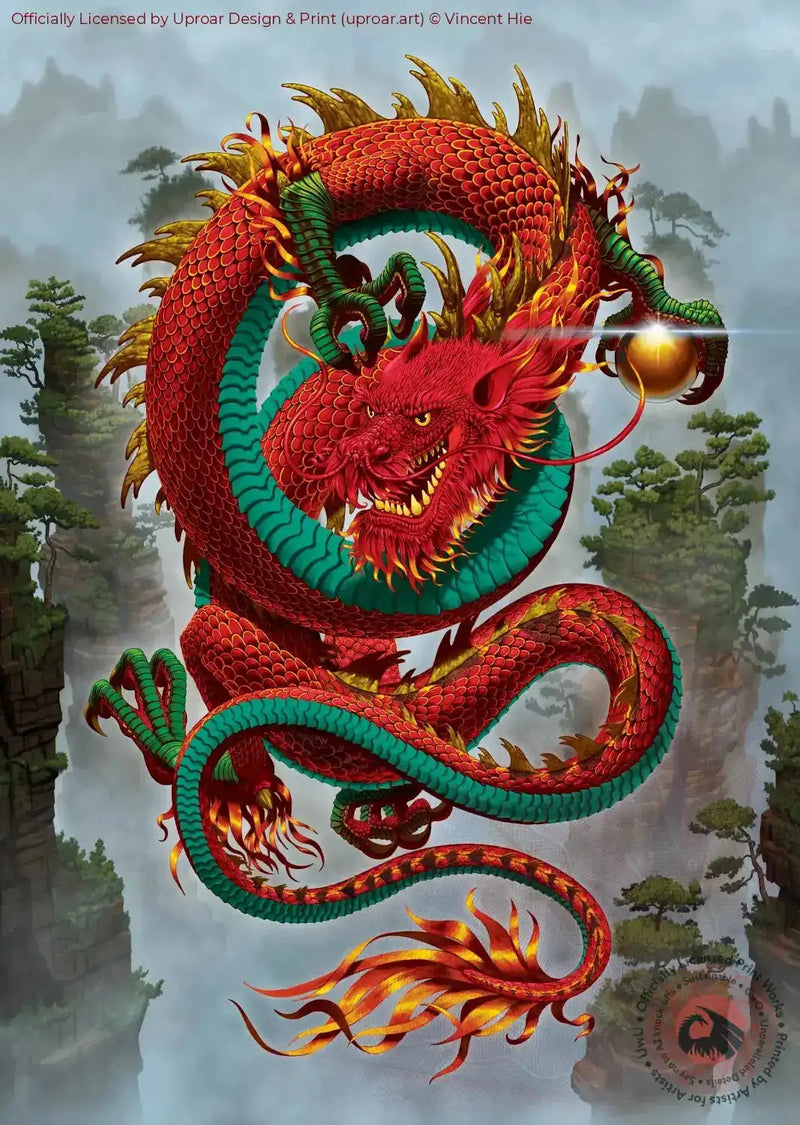 Red Dragon print artwork for home decor