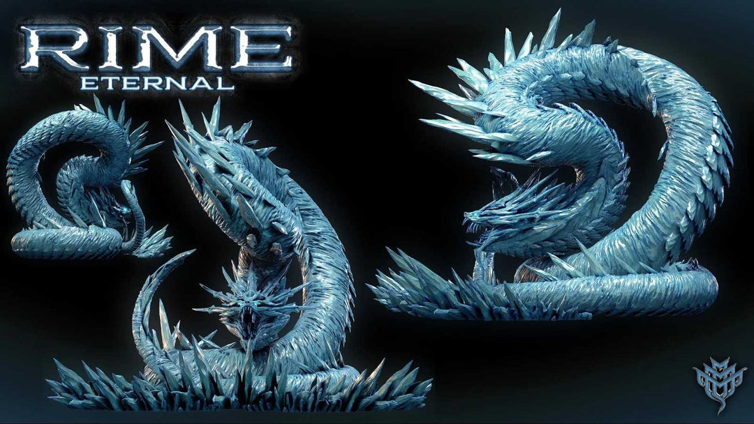 Icebound Serpent Pose 01 3D scale model for miniatures