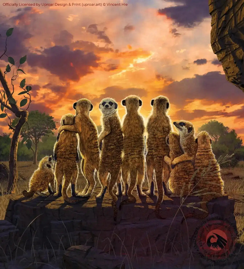 Meerkats sunset art print