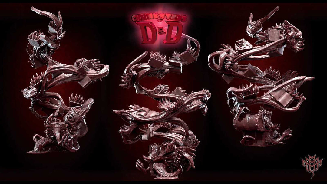 3D sculpted D&D mimic monster models for tabletop gaming