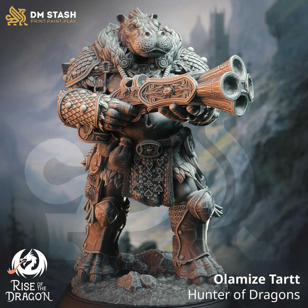 Olamize Tartt fantasy scale model with detailed armor and weapon