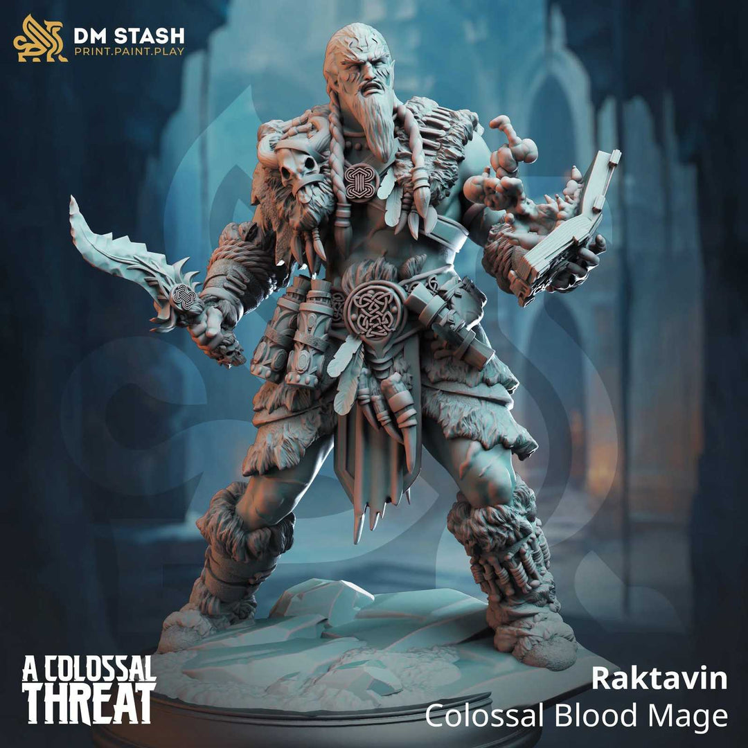 Colossal Blood Mage scale model for fantasy tabletop gaming