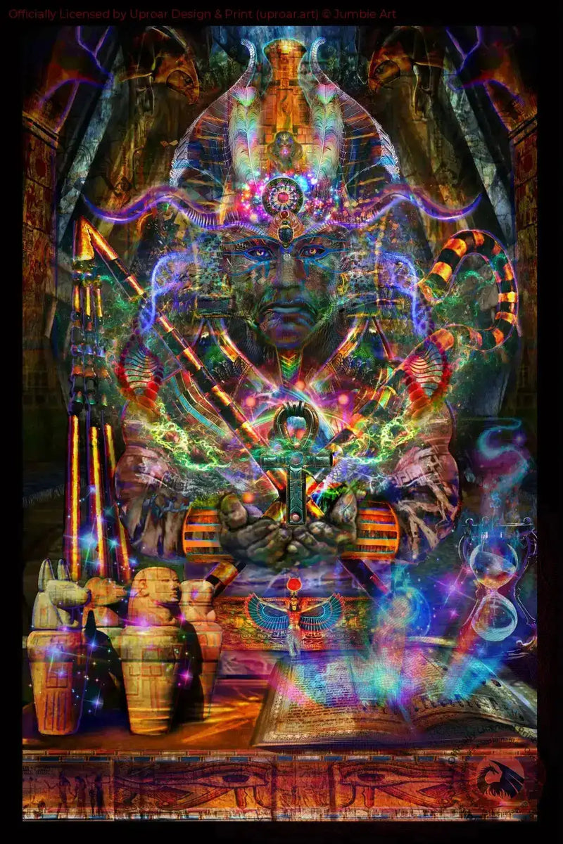 Osiris psychedelic art print for home decor