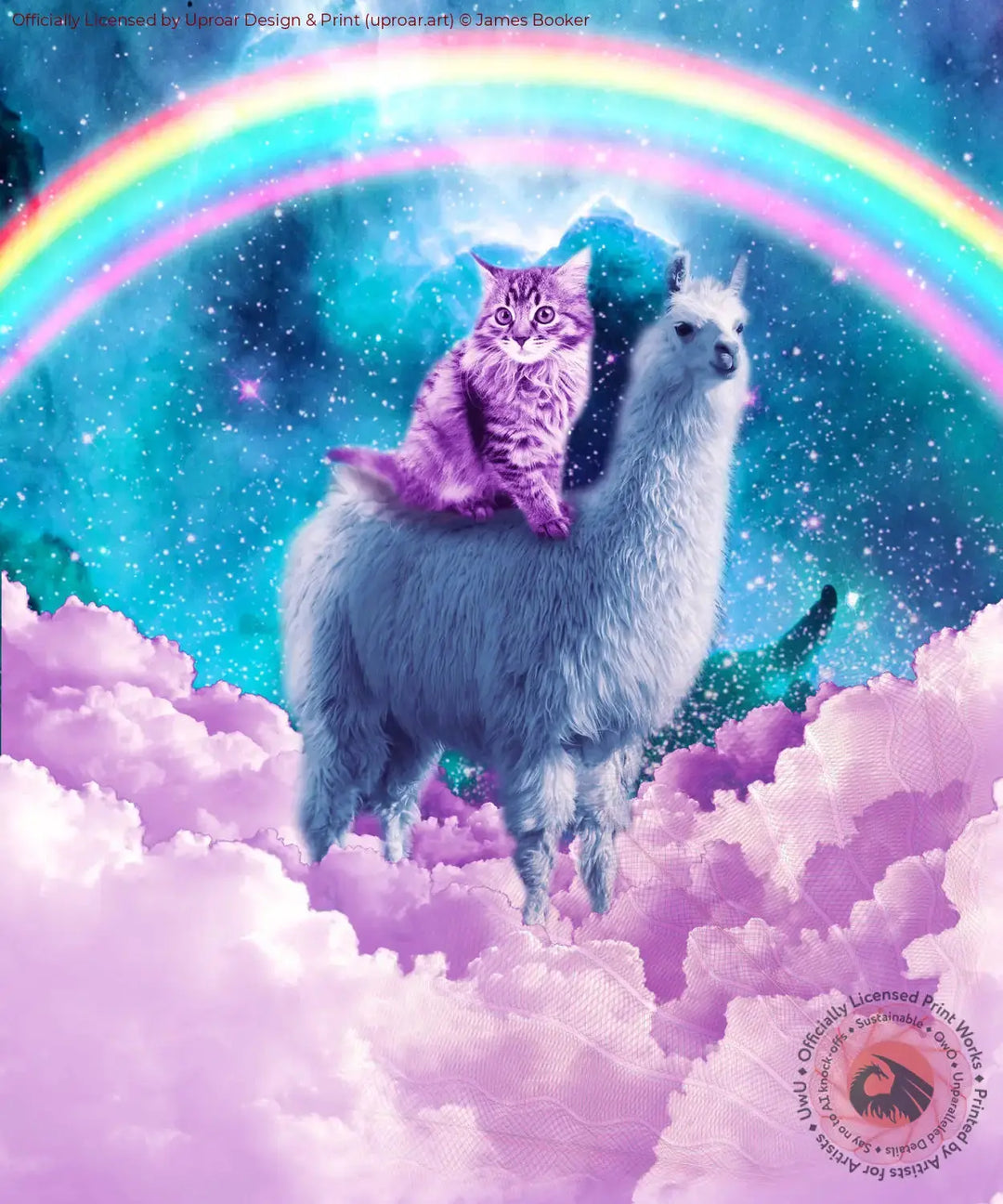 Rainbow Llama - Cat Posters Prints & Visual Artwork