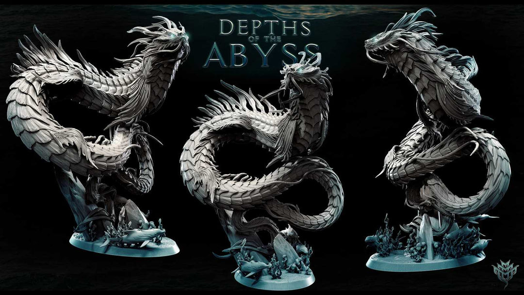 Sea Serpent Pose 01 3D scale model for D&D
