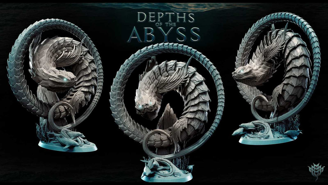 Sea Serpent Pose 02 3D scale model for tabletop gaming