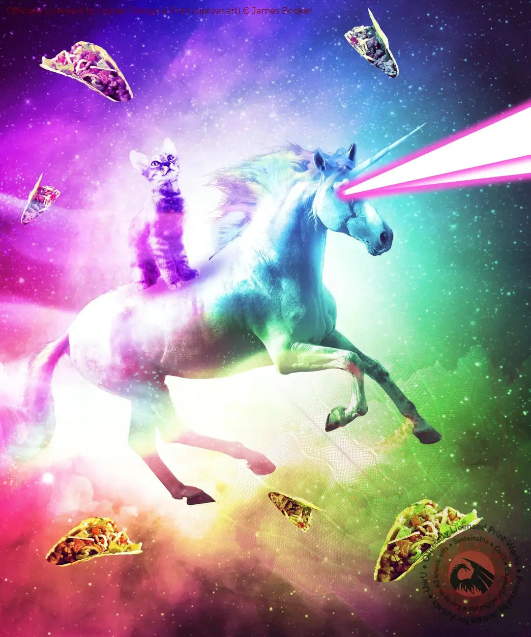 Space Cat Riding Unicorn - Laser, Tacos And Rainbow James Booker