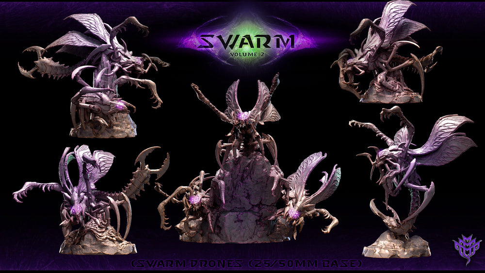 Swarm Drones Pose 04 Mini Monster Mayhem