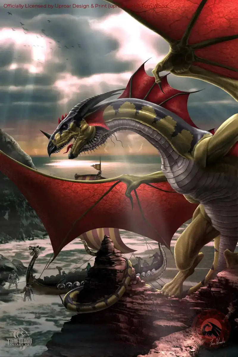 Fantasy dragon print for home decor
