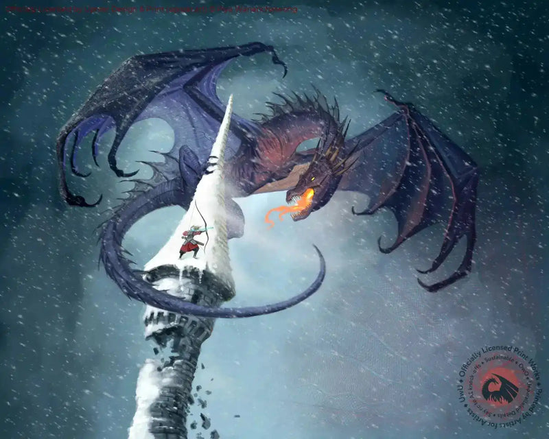 Fantasy dragon artwork print for home decor