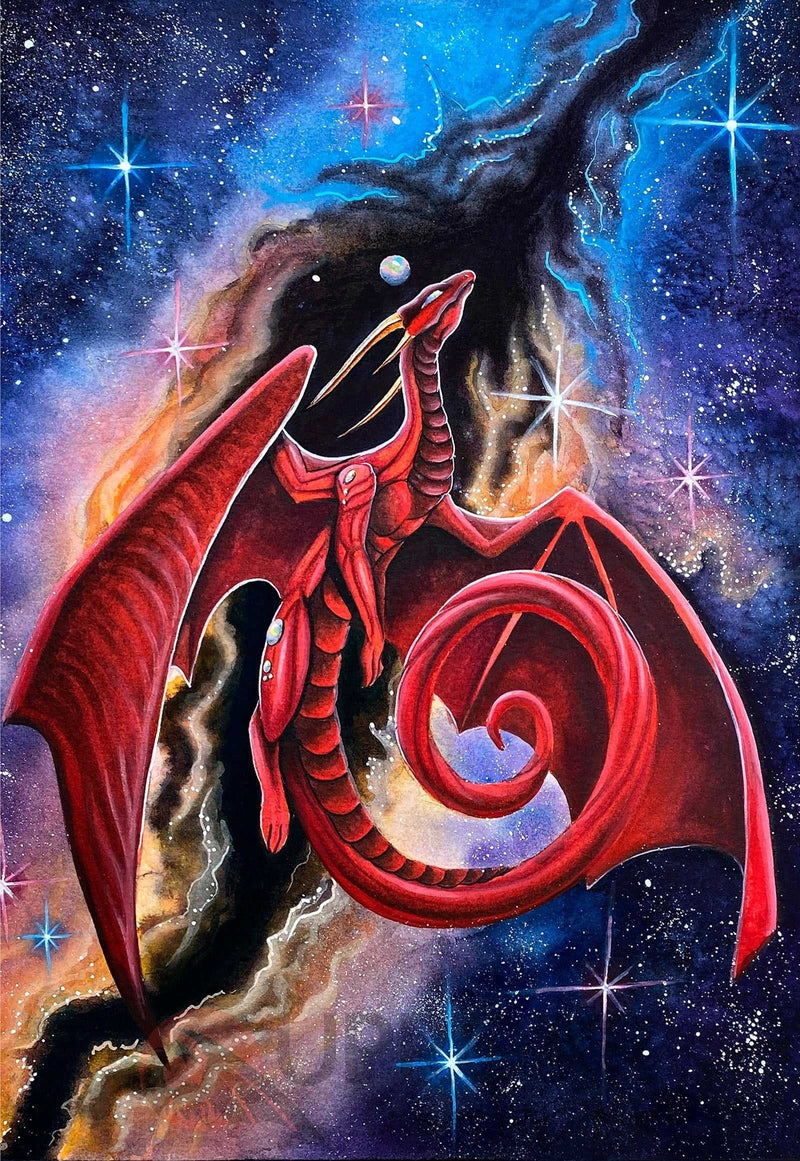 Cosmic dragon artwork print