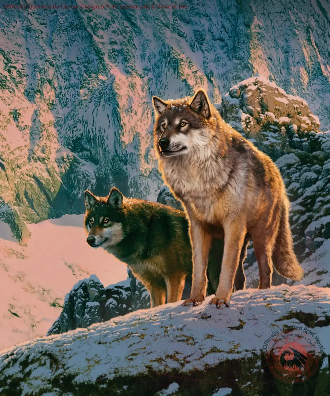 Wolf Couple in Sunset Vincent Hie