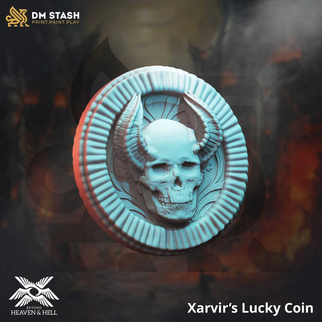 Skull with ram horns fantasy scale model