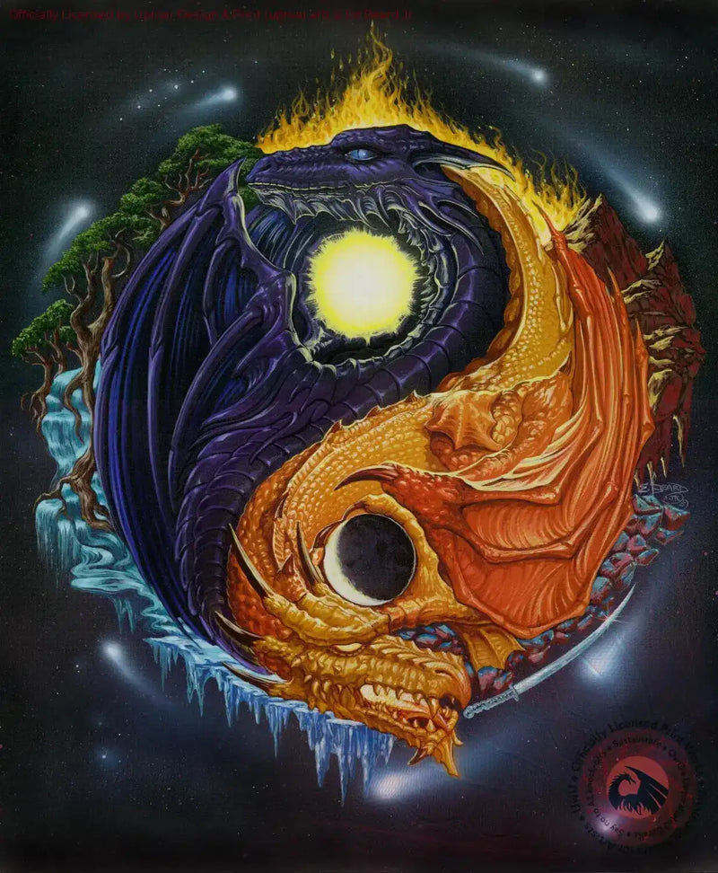 Yin Yang Dragon art print for home decor