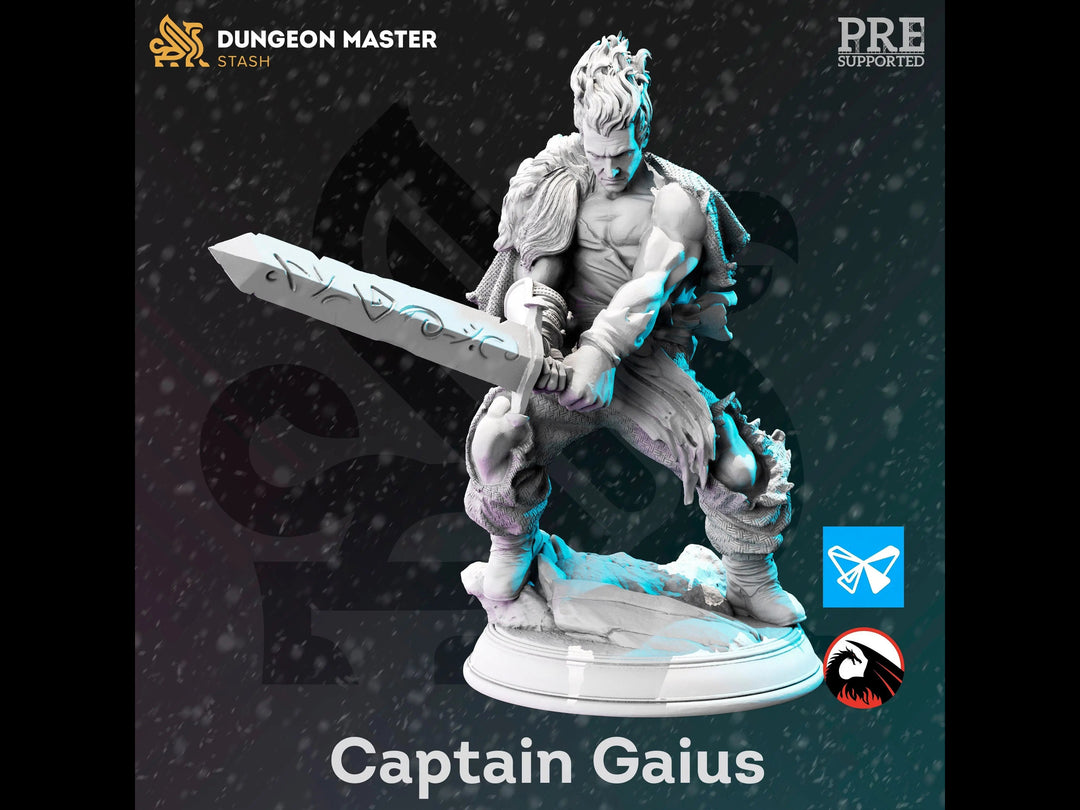 Captain Gaius - Frozen Wastes of Oldavor by Dungeon Master Stash | Printing Services by Uproar Design & Print