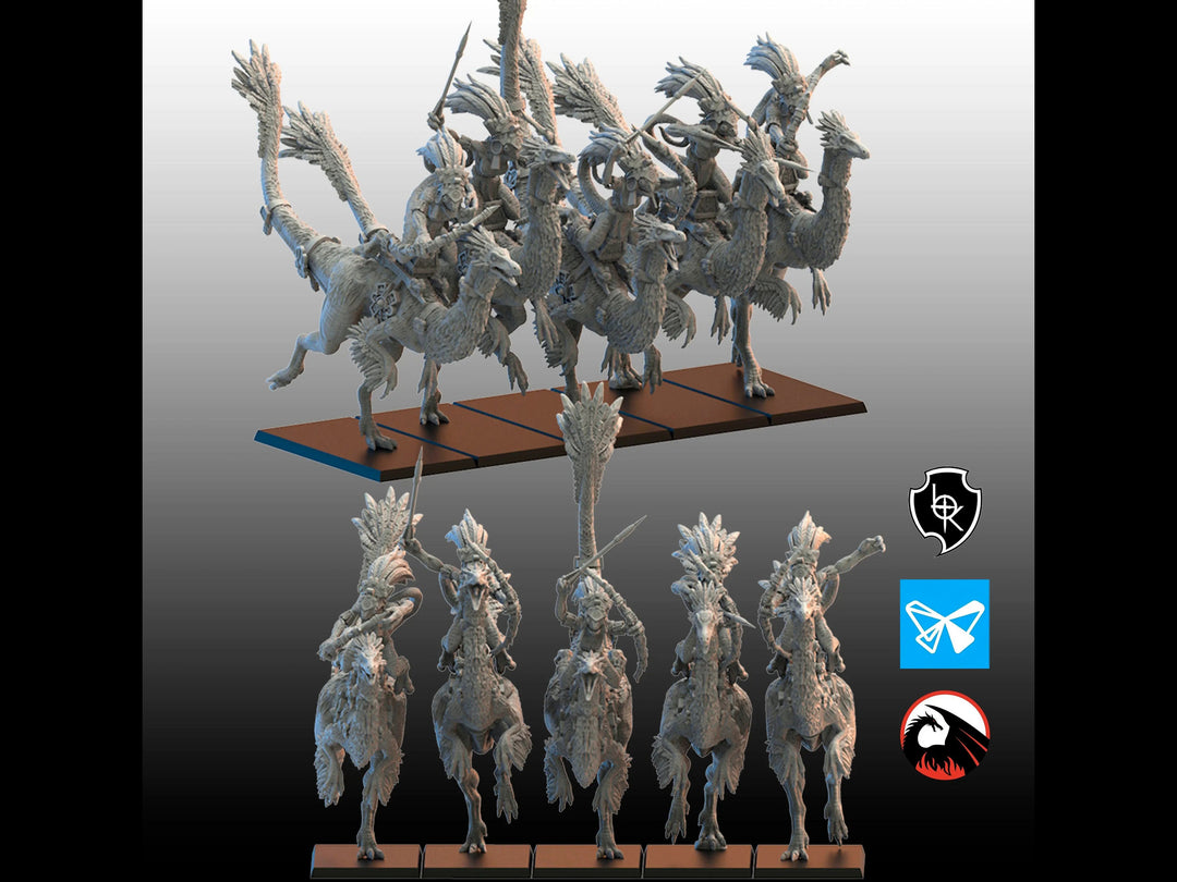 Gallillimus Kuaxotl Riders - Saurian Ancients by Lost Kingdom | Printing Services by Uproar Design & Print