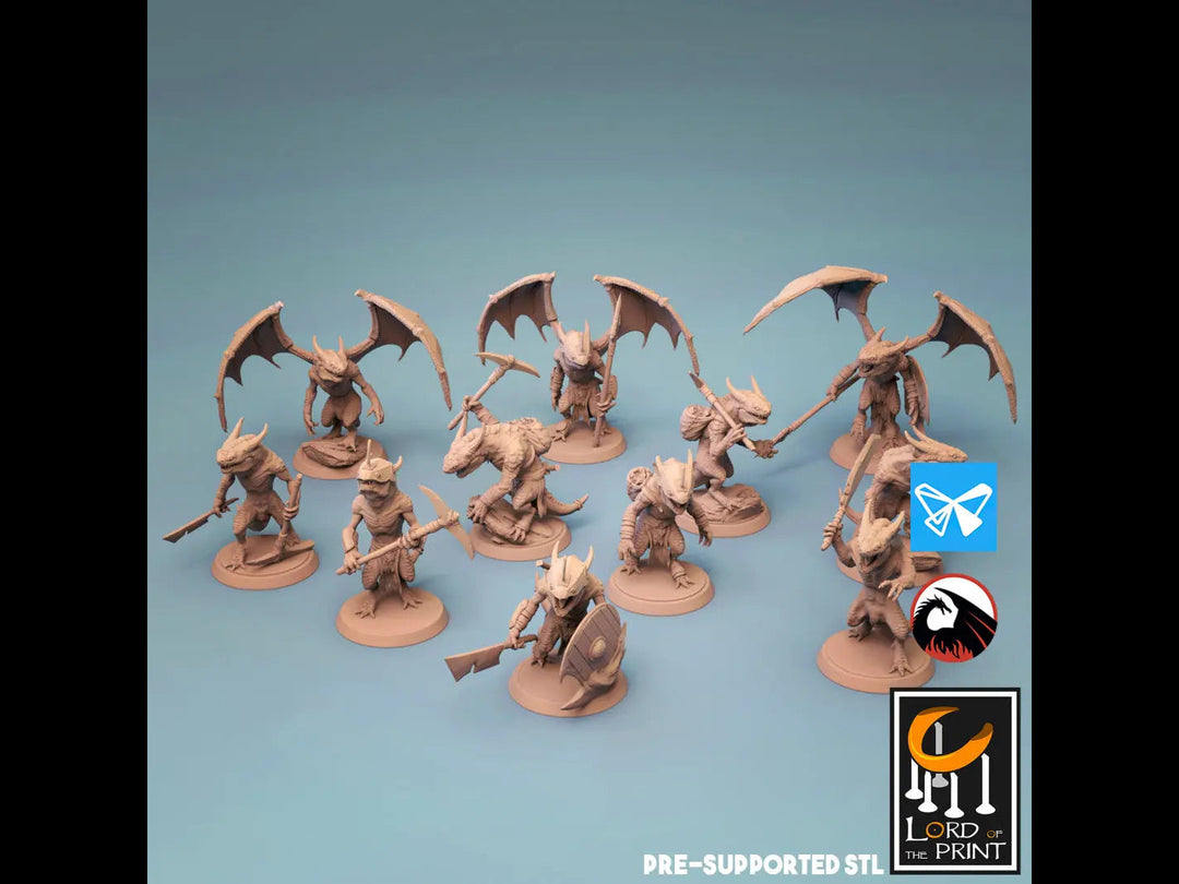 Kobold Gang Army Set - One Too Many Pickaxe Towards the Abyssmal by Lord of the Print | Printing Services by Uproar Design & Print