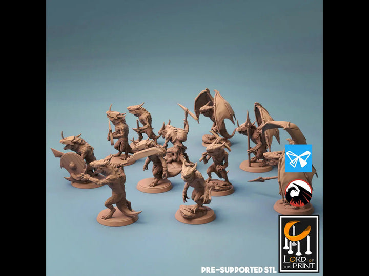 Kobold Gang Army Set - One Too Many Pickaxe Towards the Abyssmal by Lord of the Print | Printing Services by Uproar Design & Print