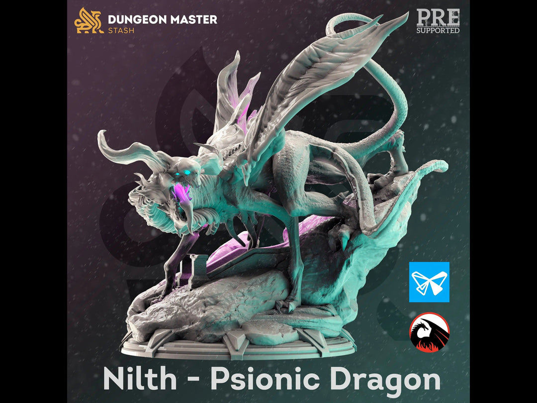 Nilth - Psionic Dragon  - Frozen Wastes of Oldavor by Dungeon Master Stash | Printing Services by Uproar Design & Print