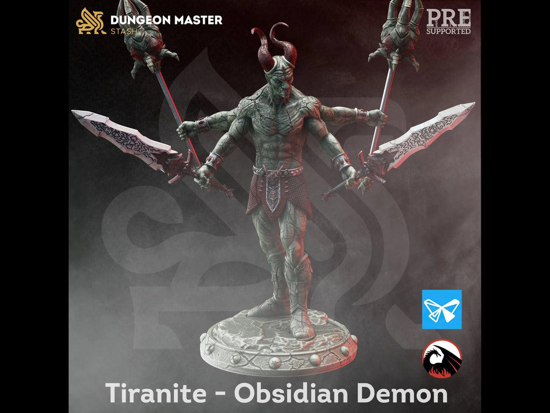 Tiranite - Obsidian Demon - Blood from Stone by Dungeon Master Stash | Printing Services by Uproar Design & Print