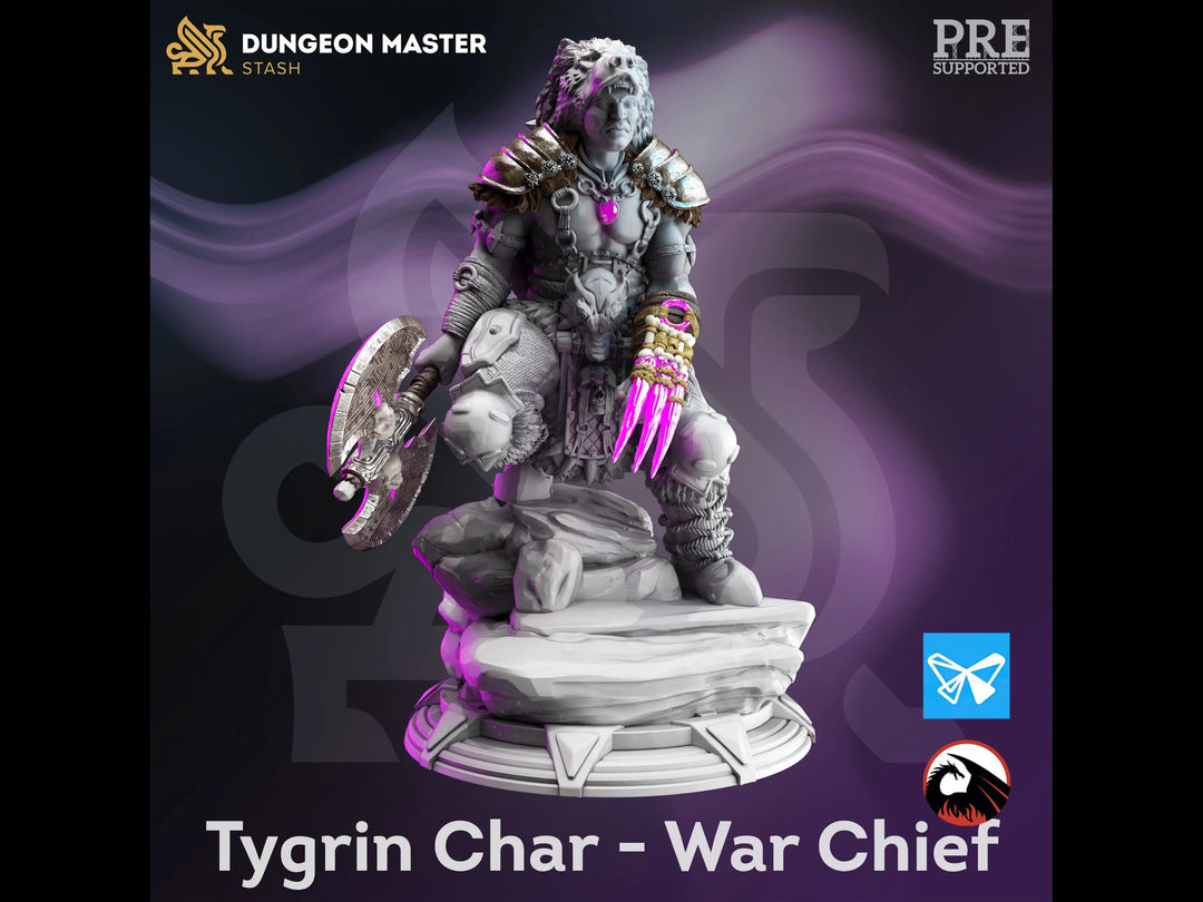 Tygrin Char - War Chief - Brawn & Brains by Dungeon Master Stash | Printing Services by Uproar Design & Print